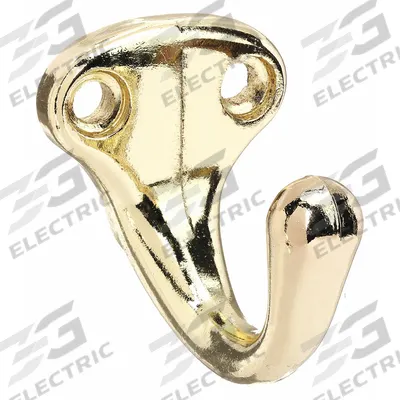 APPROVED VENDOR Wardrobe Hook: Screw, 15 lb Wt Capacity, 1 Points per Hook, Brass - Mounted Coat & Garment Hooks