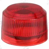 EATON Pilot Light Lens: 30 mm Panel Mounting Hole Dia, Red, Fresnel, Incandescent/LED, E34 (MPN E34H2). Key specifications — Brand: EATON; Compatible with Series: E34; Lens Material: Plastic.