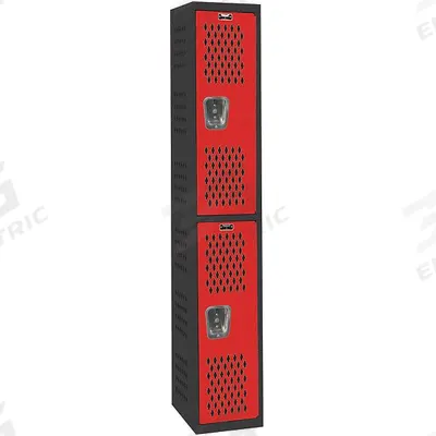 HALLOWELL Wardrobe Locker: 12 in x 18 in x 72 in, Ventilated, 2 Tiers, 1 Units Wide - Ventilated Metal Wardrobe Lockers