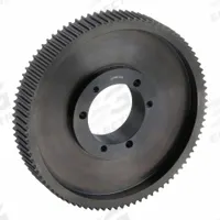 APPROVED VENDOR Timing Belt Pulley: Curvilinear, Bushed, For HTD Timing Belt Section, 90 Teeth (MPN QD90-8M-30). Key specifications — Brand: APPROVED VENDOR; Finish: Black Oxide; For Belt Series: PowerGrip® HTD®; For Bushing Size: SK.