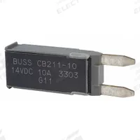 Automotive Circuit Breaker: CB211, 14V DC, 150 A at 14V DC, Blade (MPN CB211-10). Key specifications — Series: CB211; Voltage: 14V DC; Interrupt Rating: 150 A at 14V DC; Terminal Connection: Blade; Circuit Breaker Type: Type I Footprint Circuit Breaker; Brand: BUSSMANN.