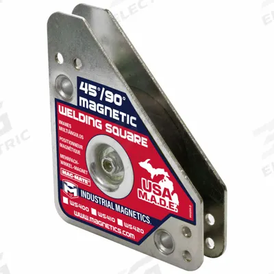 MAG-MATE Magnetic Welding Square: 45°_90°, 75 lb Max Pull, 5/16 in Center Hole Dia - 3-Axis 45/90-Degree Welding Magnets