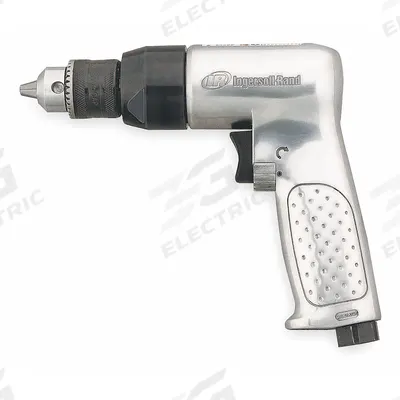 INGERSOLL RAND Air-Powered Drill: 3/8 in Chuck, Heavy Duty, 2,000 RPM, 0.5 hp, Keyed - Pistol-Grip Air-Powered Drills