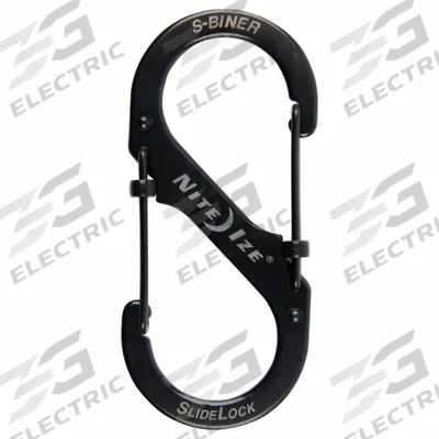 NITE IZE Double Carabiner: 75 lb Working Load Limit, Wire Gate, Stainless Steel - Load Rated S-Hook Double Snap Hooks