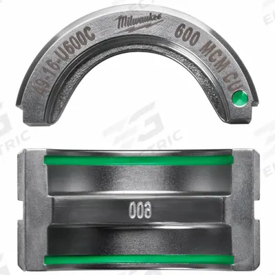 MILWAUKEE Upper and Lower Crimping Die: 600 kcmil, U Style Dies - Milwaukee Replacement Crimping Dies