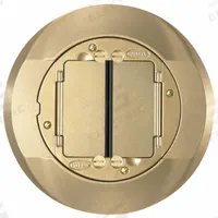 HUBBELL WIRING DEVICE-KELLEMS Floor Box Cover and Carpet Flange: Round, Gold, Brass, Smooth (MPN S1CFCBRS). Key specifications — Brand: HUBBELL WIRING DEVICE-KELLEMS; Color: Gold; Cover Shape: Round; Finish: Smooth; Material: Brass.