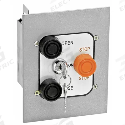 AMERICAN GARAGE DOOR Control Station: Open-Close-Stop, Momentary Contacts - Push Button Garage Door Control Stations