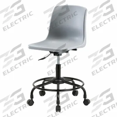 BLUE RIDGE ERGONOMICS Shell Chair: Gray, Plastic Material, 17 in Back Ht, 16 in Seat Wd - Armless Office Chairs