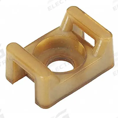 PANDUIT Low Profile Cable Tie Mount: 0.22 in Slot Wd, 0.06 in Slot Ht, Translucent Brown - Screw Mount Cable Tie Bases