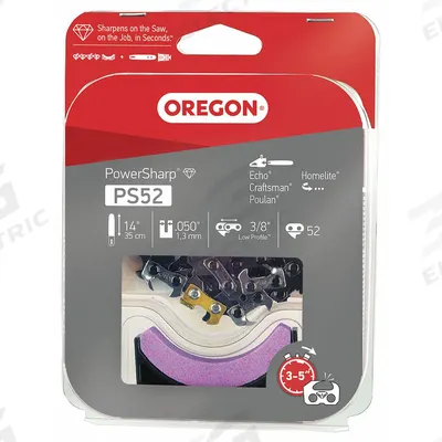 OREGON Chain With Sharpening Stone: 14 in Compatible Bar Lg, 3/8 in, 0.5 in Gauge - Chain, Bar & Sharpener Sets