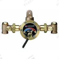 LEONARD VALVE Thermostatic Mixing Valve: For Steam/Water Media, 3/4 in x 1 in Connection Size (MPN TMS-50-RF). Key specifications — Seal Material: NBR; Brand: LEONARD VALVE.