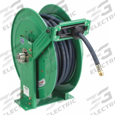 SPEEDAIRE Spring Return Hose Reel: 75 ft (1/2 in I.D.), 1/2 in MNPT, 300 psi Max Op Pressure - Dual-Arm Air or Water Spring-Return Hose Reels