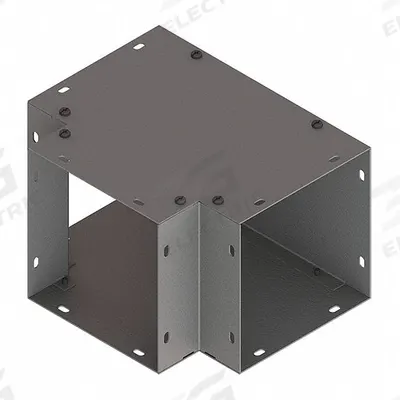 HOFFMAN Wireway Tee: 6 in Wd, 6 in Ht, 16 ga Gauge, 1, Screw-On Cover, Steel - Tees for Indoor Wireways