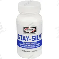 HARRIS Brazing Flux: 6.5 oz, Brush Cap Bottle, Paste, FB3-A, Stay-Silv White (MPN SSWF7POP). Key specifications — Manufacturer Part Number: SSWF7POP; Color: White; Brand: HARRIS.