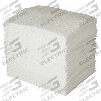 BRADY SPC ABSORBENTS Sorbent Pad: 115 15/16 oz Volume Absorbed Per Pad, Polypropylene, White - Sorbent Pads