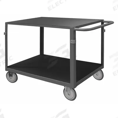 APPROVED VENDOR Metal Shelf Cart: 1,000 lb, 67 in L x 37 in W x 48 in H Overall Dim, Flush Lip - Instrument Carts with Flush Metal Shelves