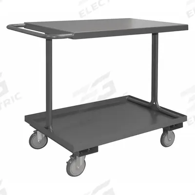 APPROVED VENDOR Utility Cart: 1,200 lb, 32 in L x 18 in W Shelf, 2 Shelves, Gray - Easy-Access Utility Carts