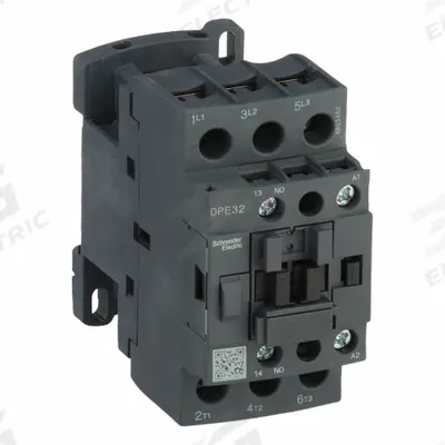 SCHNEIDER Magnetic Contactor: Non-Reversing, 3 Poles, 3NO Contacts, 32 A - Non-Reversing IEC Contactors