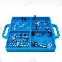 BOLTSTER Silicone Fastener Organizer: Blue, 12 in Overall Wd, 15 in Overall Lg, Silicone (MPN BTS-100003B). Key specifications — Material: Silicone; Brand: BOLTSTER; Color: Blue; Product Type: Tool Tray.