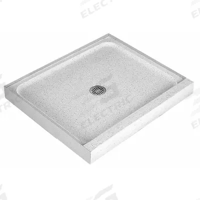FIAT PRODUCTS Shower Base: Rectangle, Single Threshold, Terrazzo, 30 in Overall Lg - Shower Bases