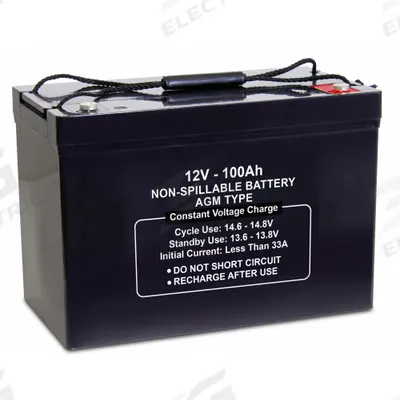 APPROVED VENDOR Sealed Lead Acid Battery: 12V DC, 100 Ah Capacity, 8.46 in Ht, 12.95 in Wd - AGM Sealed Lead Acid Batteries