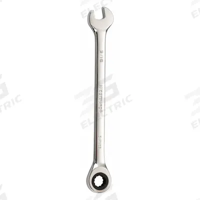 WESTWARD Combination Wrench: Alloy Steel, Chrome, 5/16 in Head Size, 5 1/2 in Overall Lg - SAE 12-Point Ratcheting Combination Wrenches