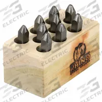 C.H. HANSON Hand Stamp Kit: 0 thru 9 (6 doubles as 9), 3/16 in Character Ht, 3 1/2 in Shank Lg (MPN 21850). Key specifications — Material: Steel; Brand: C.H. HANSON; Characters Included: 0 thru 9 (6 doubles as 9).