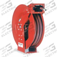 Spring Return Hose Reel: 100 ft (1/2 in I.D.), 1/2 in MNPT, 300 psi Max Op Pressure, Red (MPN 82100 OLP). Key specifications — Reel Color: Red; Hose Capacity: 100 ft (1/2 in I.D.); Overall Dimensions: 24 in L x 10-1/2 in W x 25-3/8 in H; Swivel Material: Nickel Plated Steel; Hose End Configuration: 1/2 in MNPT; Brand: REELCRAFT.
