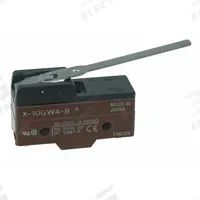 OMRON Snap Action Switch: Hinge Lever Actuator, 1NO/1NC, Screw (MPN X-10GW4-B). Key specifications — AC Contact Rating: 2 A @250 V; Electrical Connection: Screw; Series: X; Brand: OMRON.
