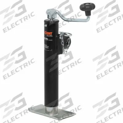 CURT Trailer Jack: Pipe-Mount Swivel Jack, 2,000 lb Static Load Capacity, Topwind - Trailer Jacks without Wheels