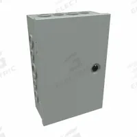 HAMMOND Junction Box: Steel, 12 in x 8 in x 4 in, NEMA 1, Solid Cover, Hinged, Included, Painted (MPN CHKO1284). Key specifications — Brand: HAMMOND; Closure Method: 1/4-Turn Latch; Knockouts: Included.