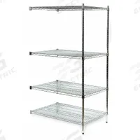 APPROVED VENDOR Wire Shelving Unit: Add-On, 72 in x 24 in, 74 in Overall Ht, 4 Shelves, Split Sleeve (MPN 2HGL4). Key specifications — Recommended Environments: Dry; Color: Silver; Finish: Chrome; Material: Steel; Brand: APPROVED VENDOR.