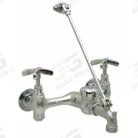 ZURN Straight Service Sink Faucet: Wall, Widespread, Brass, Chrome, 6 gpm Flow Rate, Straight (MPN JP1996-SF). Key specifications — Color/Finish: Chrome; Includes: Pail Hook.