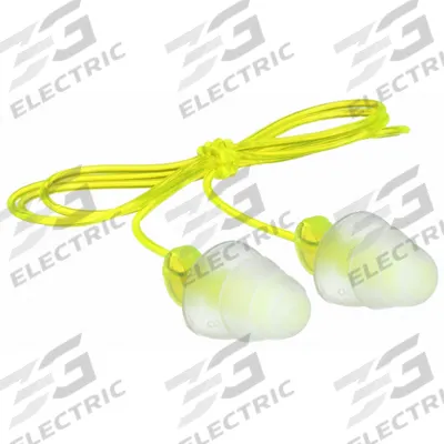 3M Ear Plugs: Flanged, 26 dB NRR, Gen Purpose, Corded, Reusable, Push-In - Flanged-Shaped Earplugs
