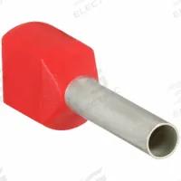 PANDUIT Wire Ferrule: 18 AWG Max Wire Size, Holds 2 Wire, Red, Polypropylene, 0.09 in Ferrule Dia (MPN FTD77-10-D). Key specifications — Brand: PANDUIT.