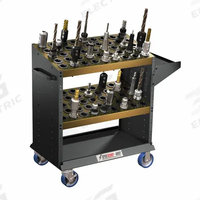 HUOT Tool Holder Cart: For BT40/CAT40/NMTB40 Taper - Heavy-Duty CNC Toolholder Carts