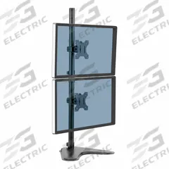 FELLOWES Dual Monitor Arm: Black, Aluminum/Plastic, Free-Standing Mount, 18 lb Wt Capacity (MPN 8044001). Key specifications — Material: Plastic; Brand: FELLOWES; Product Type: Dual Monitor Arm; Mount Mechanism: Free-Standing; Color: Black.