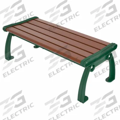 ULTRASITE Outdoor Bench: Heritage, 48 in Overall Lg, 17 in Overall Ht, Brown, Green - Vandal Resistant Resinwood Benches