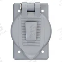 HUBBELL WIRING DEVICE-KELLEMS Weatherproof Cover: Reinforced Thermoplastic Polyester, 1 Gangs, Gray (MPN WP2). Key specifications — Brand: HUBBELL WIRING DEVICE-KELLEMS; Color: Gray; Compatible with Product Type: Flanged Devices; Mounting Orientation: Vertical.