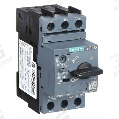 Siemens Manual Motor Starter: Non-Reversing, 3 Poles, 25 A, Thermal Protection - Non-Reversing Starters with Thermal Overloads