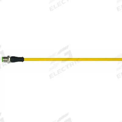 MURRELEKTRONIK Cordset: M12 Male Straight X Bare Wire, 5 Pins, Yellow, PUR, 10 m Cable Lg - Single-Ended Cordsets with PUR Jacket for Twisting Applications