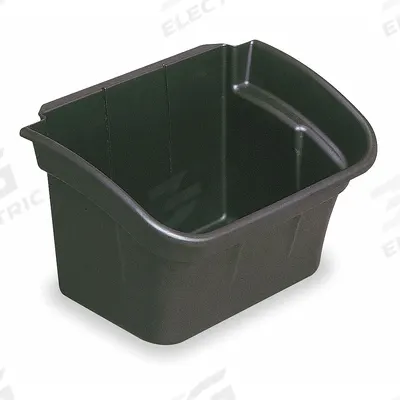 RUBBERMAID COMMERCIAL PRODUCTS Bin: 30 lb Cap, High Gloss, Black - Bins & Baskets for Utility Carts with Plastic or Wire Shelves