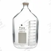 APPROVED VENDOR Narrow Mouth Round Glass Bottles - Safety Coated: 10 L, GL45, Colorless, 1 Bottles (MPN 48R-C400-FLS). Key specifications — Brand: APPROVED VENDOR; Graduated: Yes; Body Color: Colorless; Screw Closure Size: GL45.