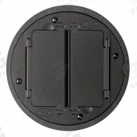 HUBBELL WIRING DEVICE-KELLEMS Floor Box Cover and Tile Flange: Round, Black, Cast Aluminum, Smooth (MPN S1TFCBL). Key specifications — attr211014: HUBBELL WIRING DEVICE-KELLEMS; attr1046648: Black; attr1046653: Round; attr1046654: Smooth; attr1046660: Cast Aluminum.