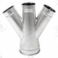 7"dia 23"L 30° GSteel Double Branch: Steel, For 7 in Duct Dia, 23 in Overall Lg, 30° Angle (MPN 8040101086). Key specifications — Brand: NORDFAB.