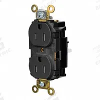 HUBBELL Receptacle: Duplex, 5-15, Black, 125V AC, 15 A, 2 Pole / 3 Wire (MPN HBL5262STBKTR)