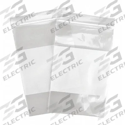 RELOC ZIPPIT Reclosable Bag: 4 mil Thick, 5 in Wd, 8 in Lg, Hang Hole Not Included - White Block Reclosable Poly Bags