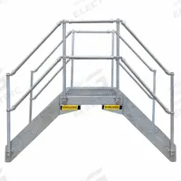 GARLOCK SAFETY SYSTEMS Crossover Bridge: 6 in Platform Ht, Steel, 1,400 lb Load Capacity, Open Grip (MPN 430-313-600). Key specifications — Brand: GARLOCK SAFETY SYSTEMS; Color: Silver; Tread Type: Expanded Metal.