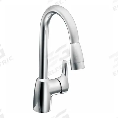 CLEVELAND FAUCET GROUP Kitchen Faucet: CA42519, Metal, Single-Post, Deck, 3 Mounting Holes - Single-Post Kitchen Faucets
