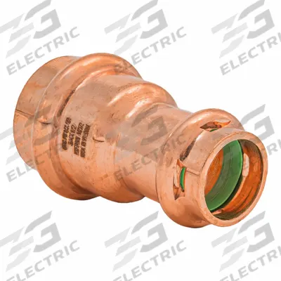 QUICKFITTING SUREPRESS Press Copper Coupling: 3/4 in CTS x 1/2 in CTS size - Plumbing Copper & Bronze Press Tube Fittings with Seal Window